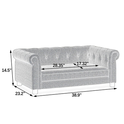Dog Bed Modern Elegant Rectangle elevated dog sofa in gray fabric by HouseOfZazla for pets on Tampa Home & Garden Store