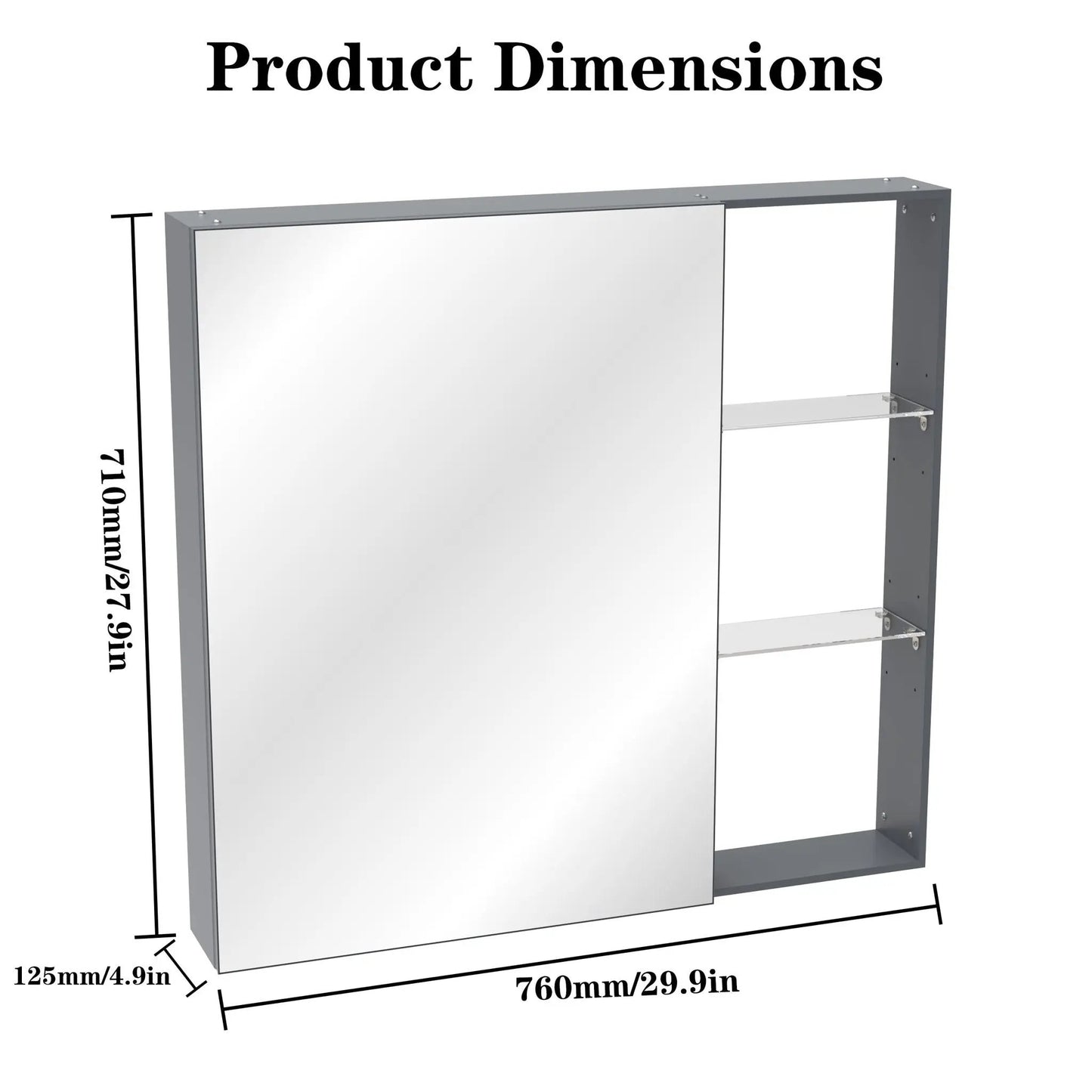 Medicine Cabinet Wall Mounted Mirror With Storage