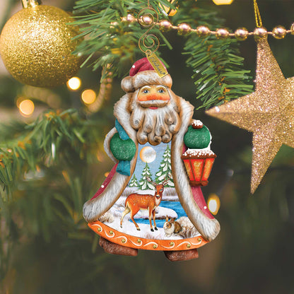 Santa Quiet Day sculpted hand-painted ornament by G.DeBrekht with lantern on holiday decor on Tampa Home & Garden Store