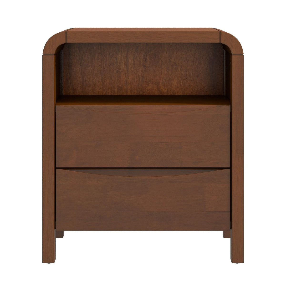 Brown solid wood two-drawer accent nightstand by HouseOfZazla on Tampa Home & Garden Store