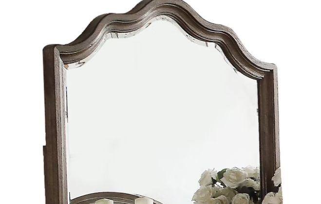 Weathered Oak Mirror with Beveled Edge by HouseOfZazla, wood-framed rustic accent on Tampa Home & Garden Store