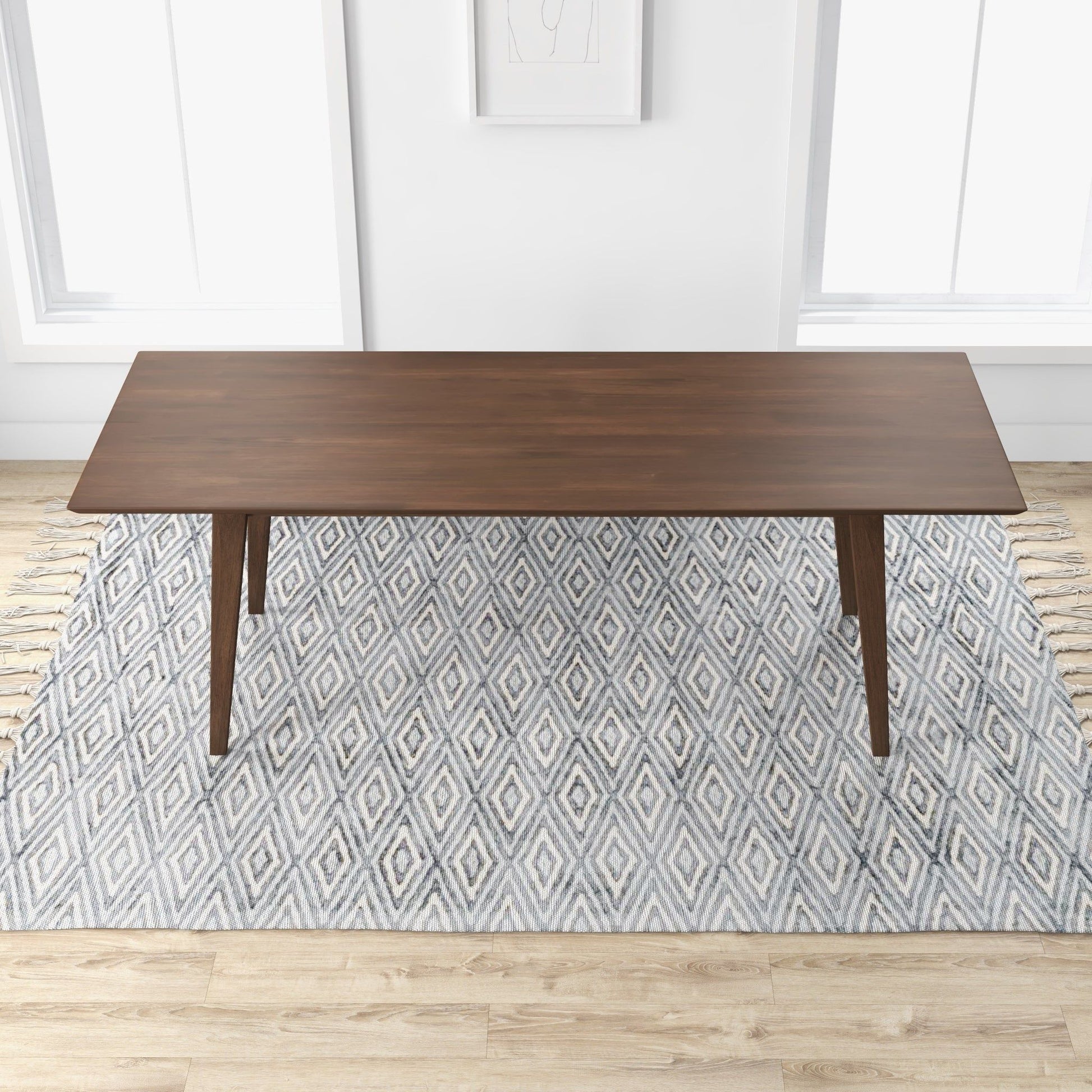 Levi modern rectangular dining table walnut brown wood with legs on Tampa Home & Garden Store