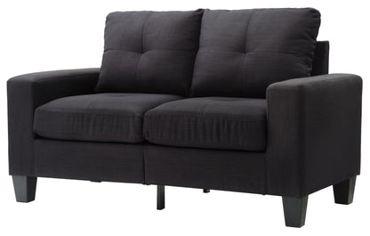 Track Arm Loveseat in dark charcoal fabric with plush back cushions and clean lines on Tampa Home & Garden Store