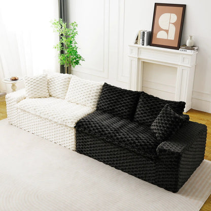 Luxury multifunctional stationary sofa in white and black chunky knit by Unique Piece Furniture on Tampa Home & Garden Store