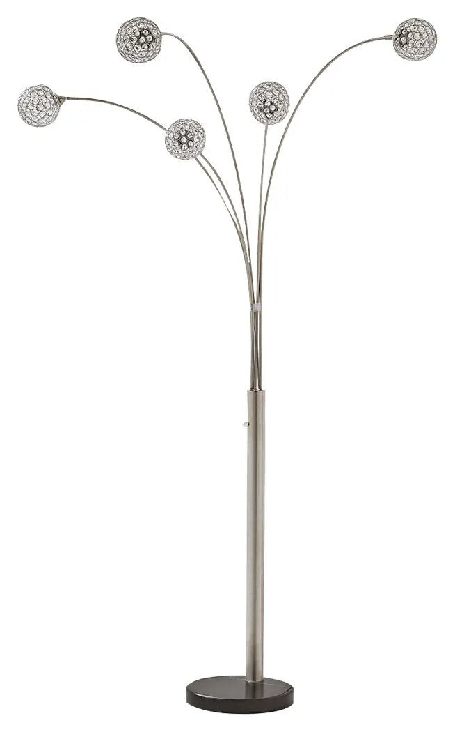 Winter Metal Arc Lamp With Crystal Balls Silver