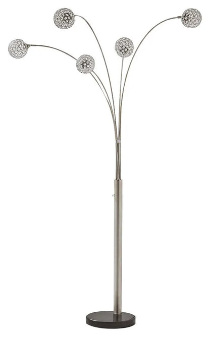 Winter Metal Arc Lamp With Crystal Balls Silver