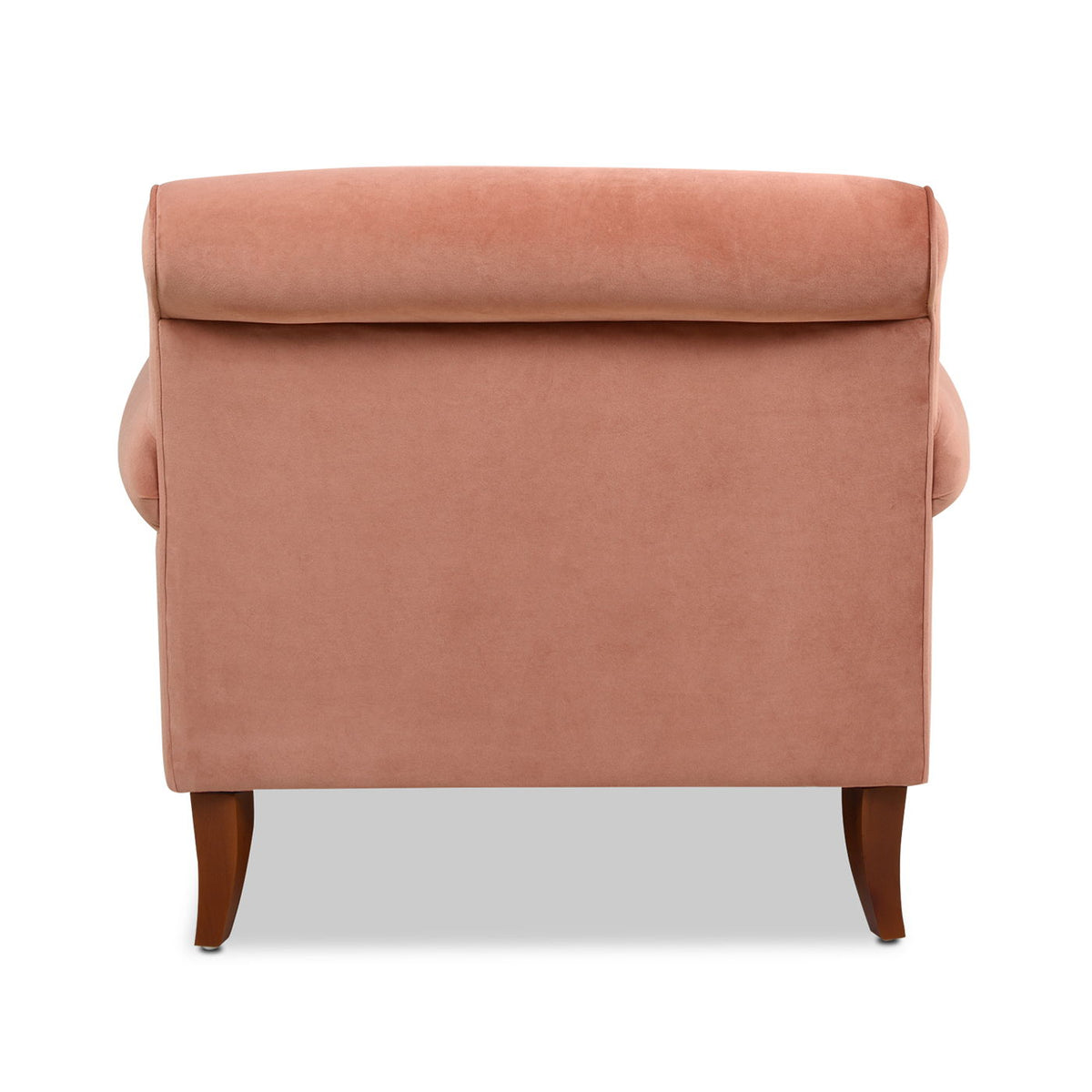 Accent Arm Chair blush pink velvet upholstery with wooden legs HouseOfZazla armchairs on Tampa Home & Garden Store