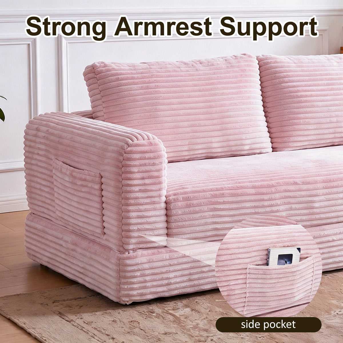 55 Inch Convertible Futon Sofa and Bed Set