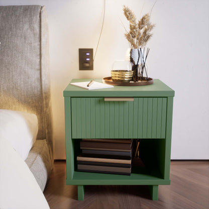 Granville nightstand solid wood accent green finish by HouseOfZazla on Tampa Home & Garden Store