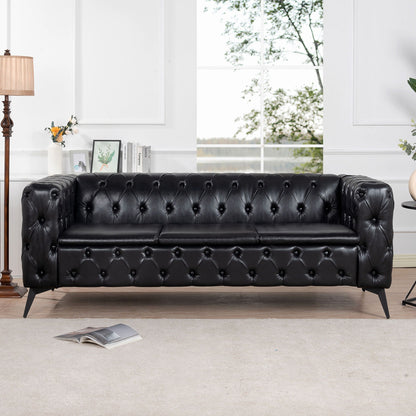 Modern 3 Seater Sofa with Square Arm and Cushion