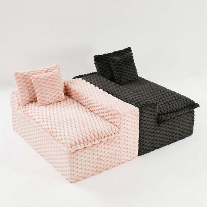 Modular Four Seater Sofa In Pink And Black