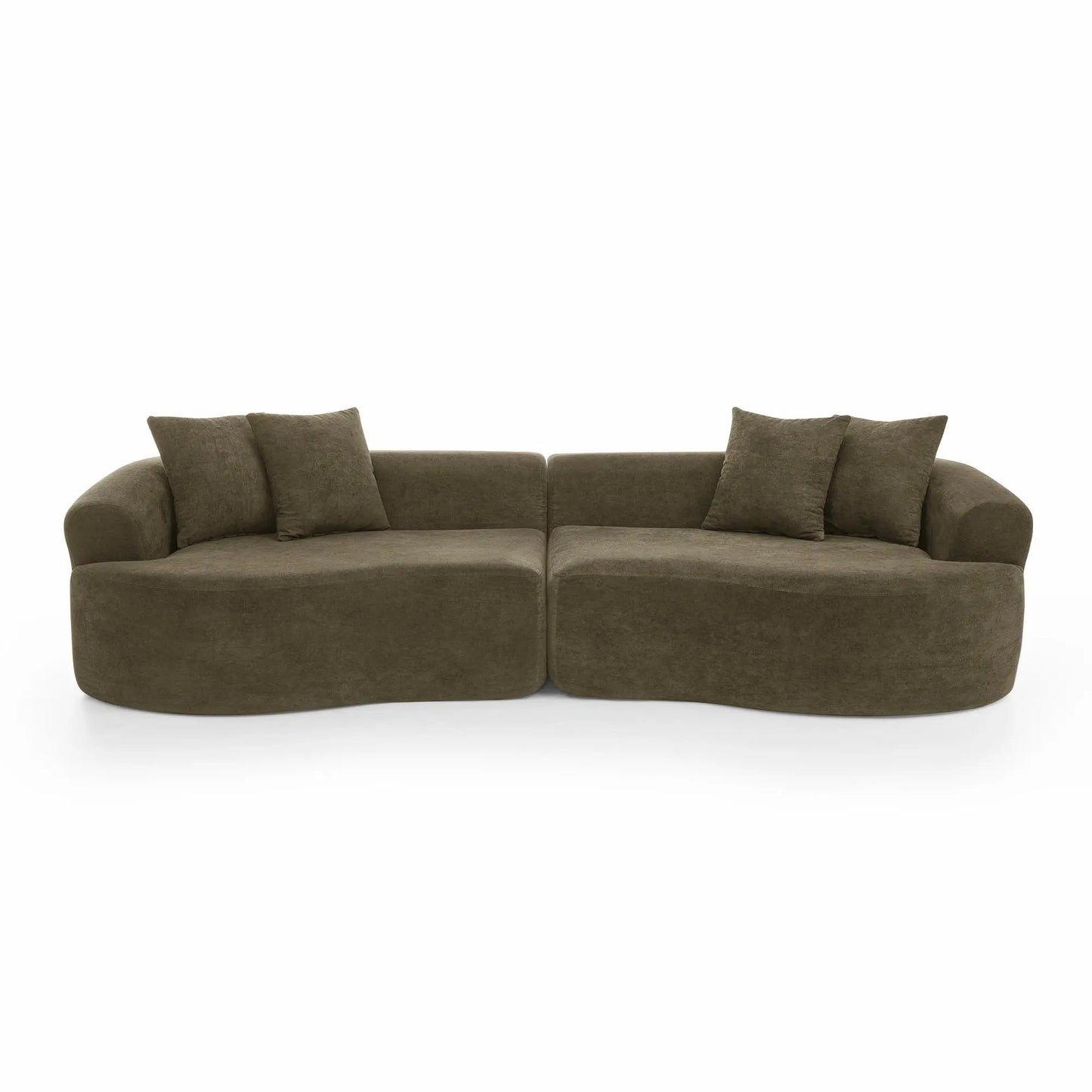 4 Seater curved cloud sectional sofa in brown upholstery by Unique Piece Furniture on Tampa Home & Garden Store