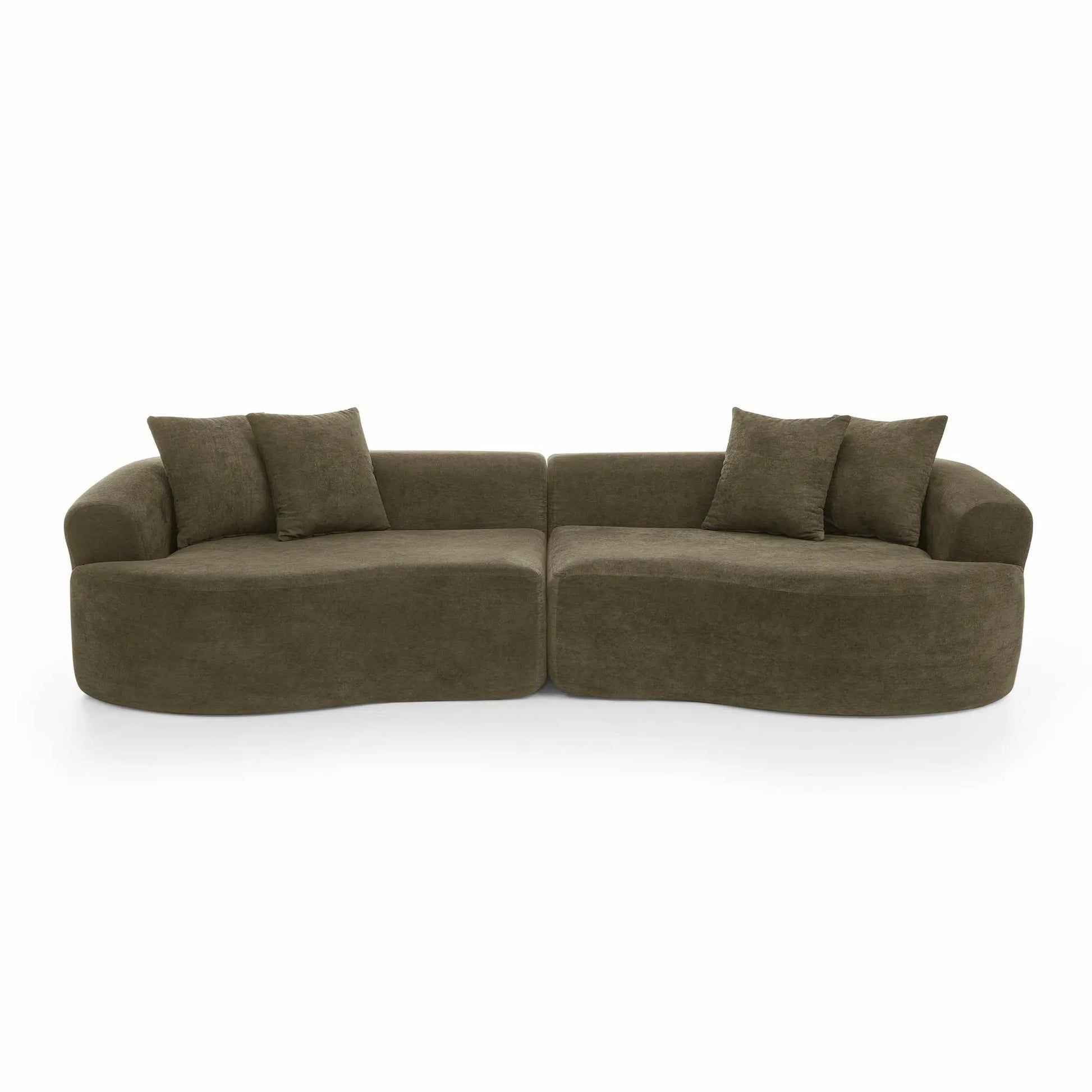 4 Seater curved cloud sectional sofa in brown upholstery by Unique Piece Furniture on Tampa Home & Garden Store