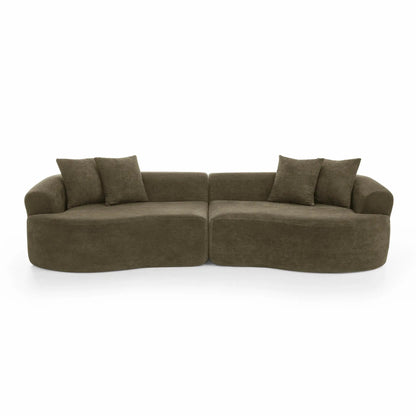 4 Seater curved cloud sectional sofa in brown upholstery by Unique Piece Furniture on Tampa Home & Garden Store