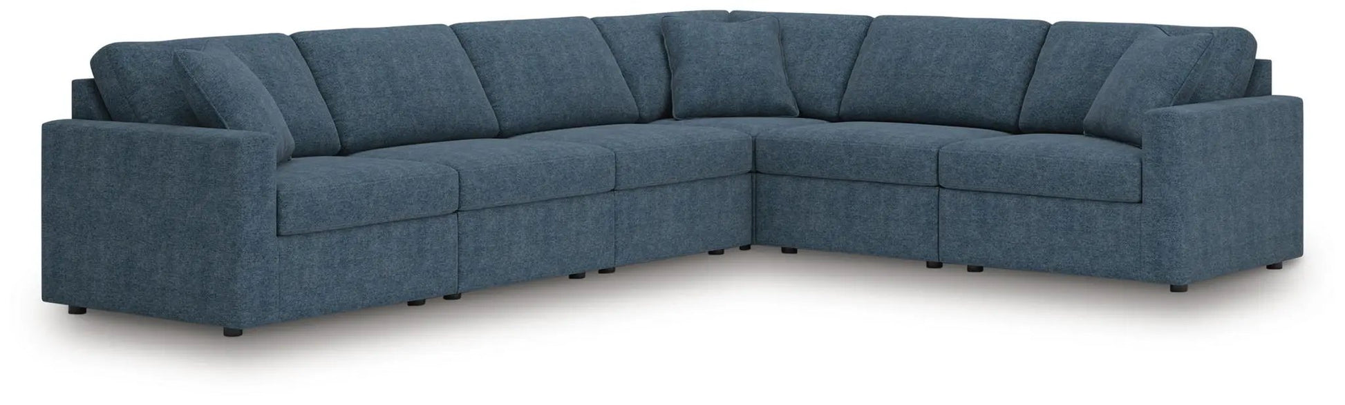 Modmax Ink sectional, blue fabric L-shaped stationary sofa by Unique Piece Furniture on Tampa Home & Garden Store