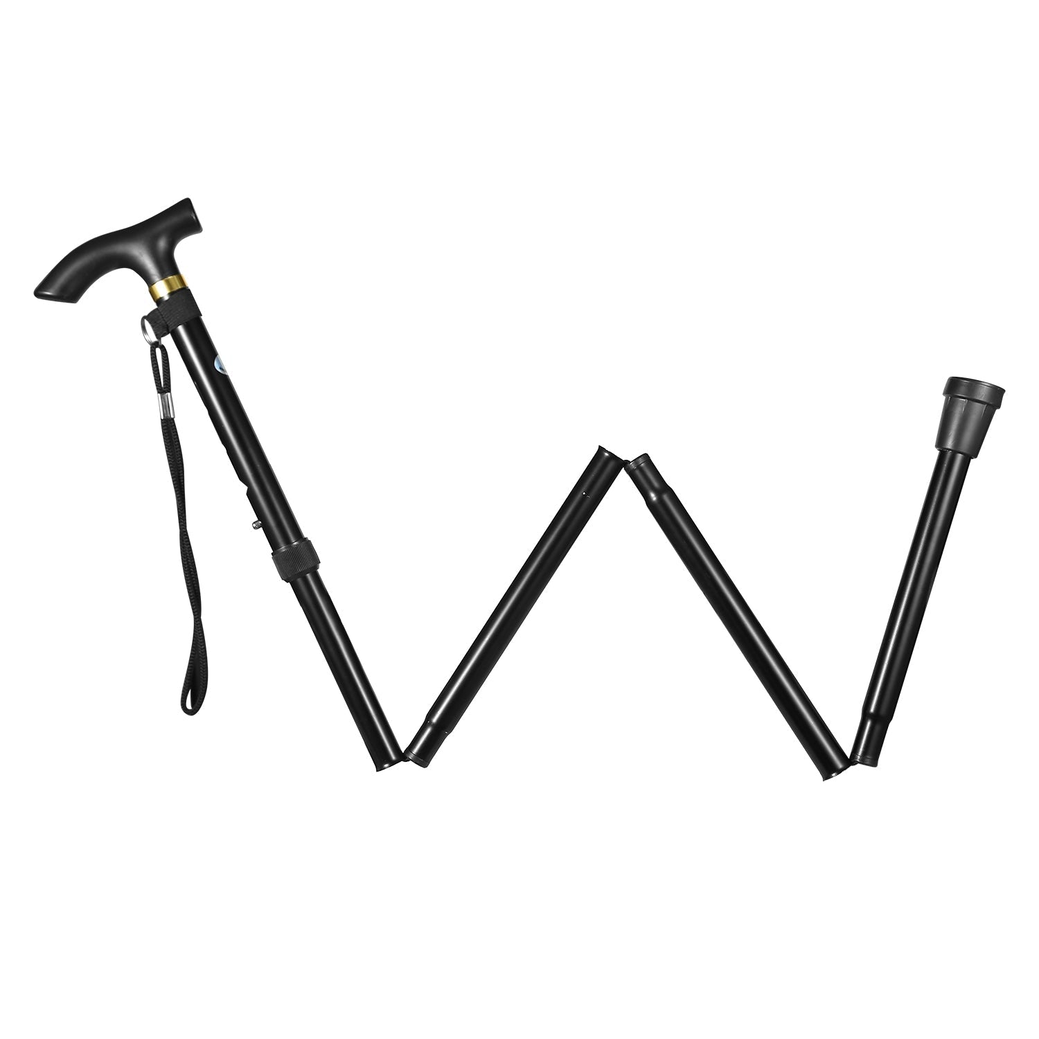 Walking cane GemGear adjustable aluminum folding with ergonomic handle and wrist strap on Tampa Home & Garden Store