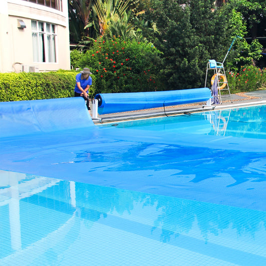 Rectangle Swimming Pool Cover 12-MIL Heat Retaining Pool Solar Blanket with Carrying Bag - Tampa Home & Garden Store