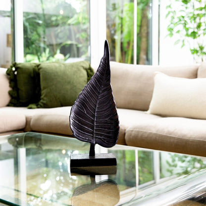 17” Aluminum Bodhi Leaf Decorative Accent - Tampa Home & Garden Store