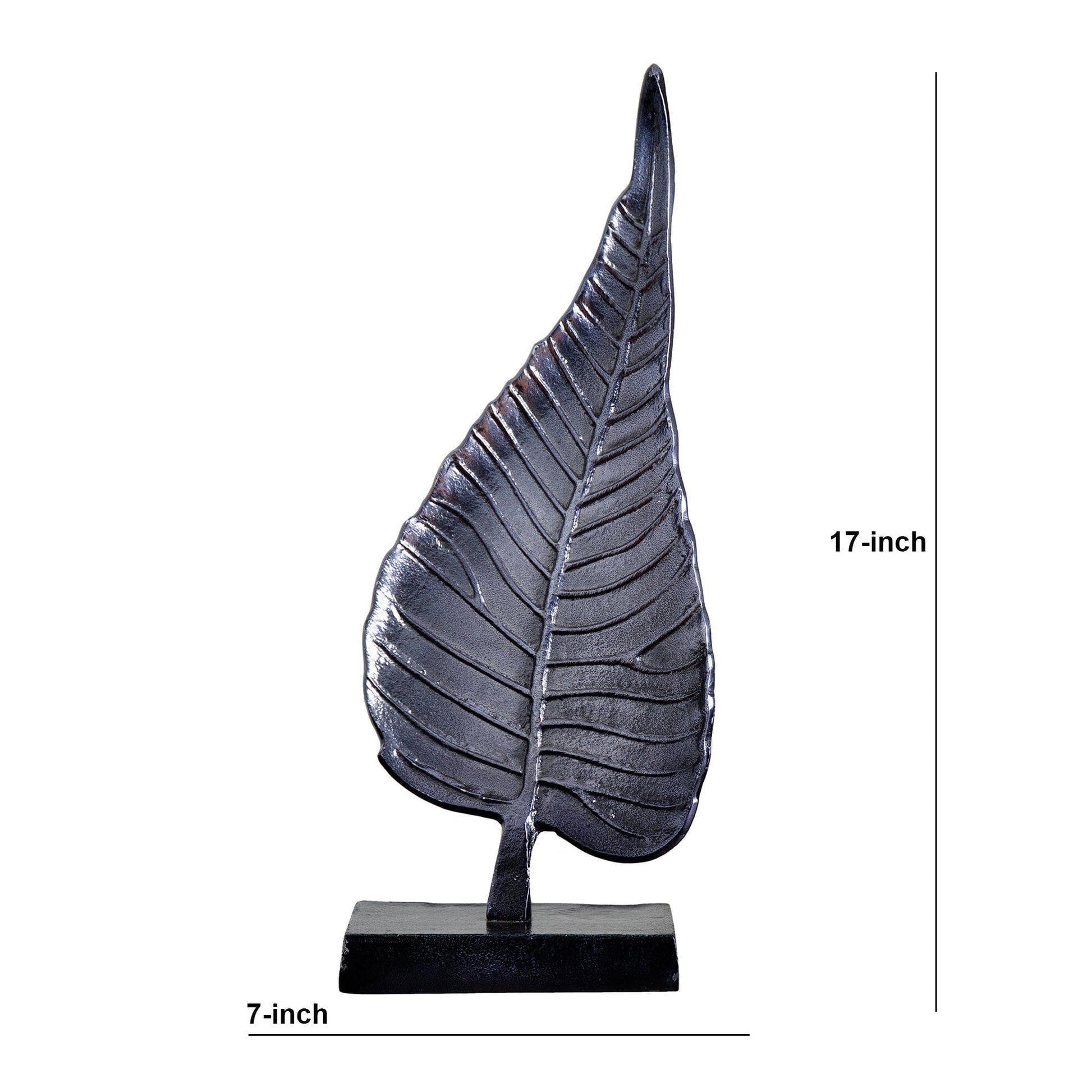 17” Aluminum Bodhi Leaf Decorative Accent - Tampa Home & Garden Store