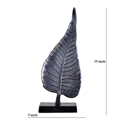 17” Aluminum Bodhi Leaf Decorative Accent - Tampa Home & Garden Store