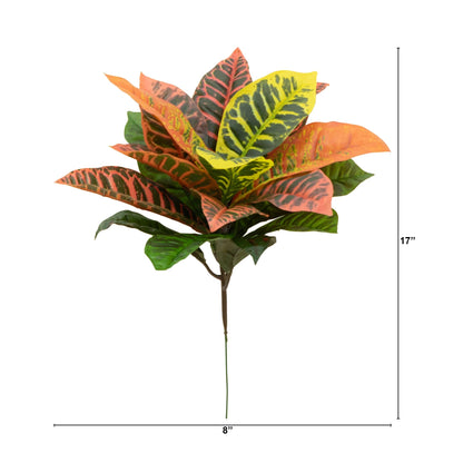17” Garden Croton Artificial Plant (Real Touch) (Set of 6) - Tampa Home & Garden Store