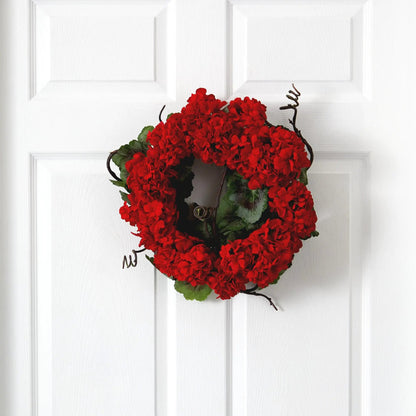 17” Geranium Wreath - Tampa Home & Garden Store