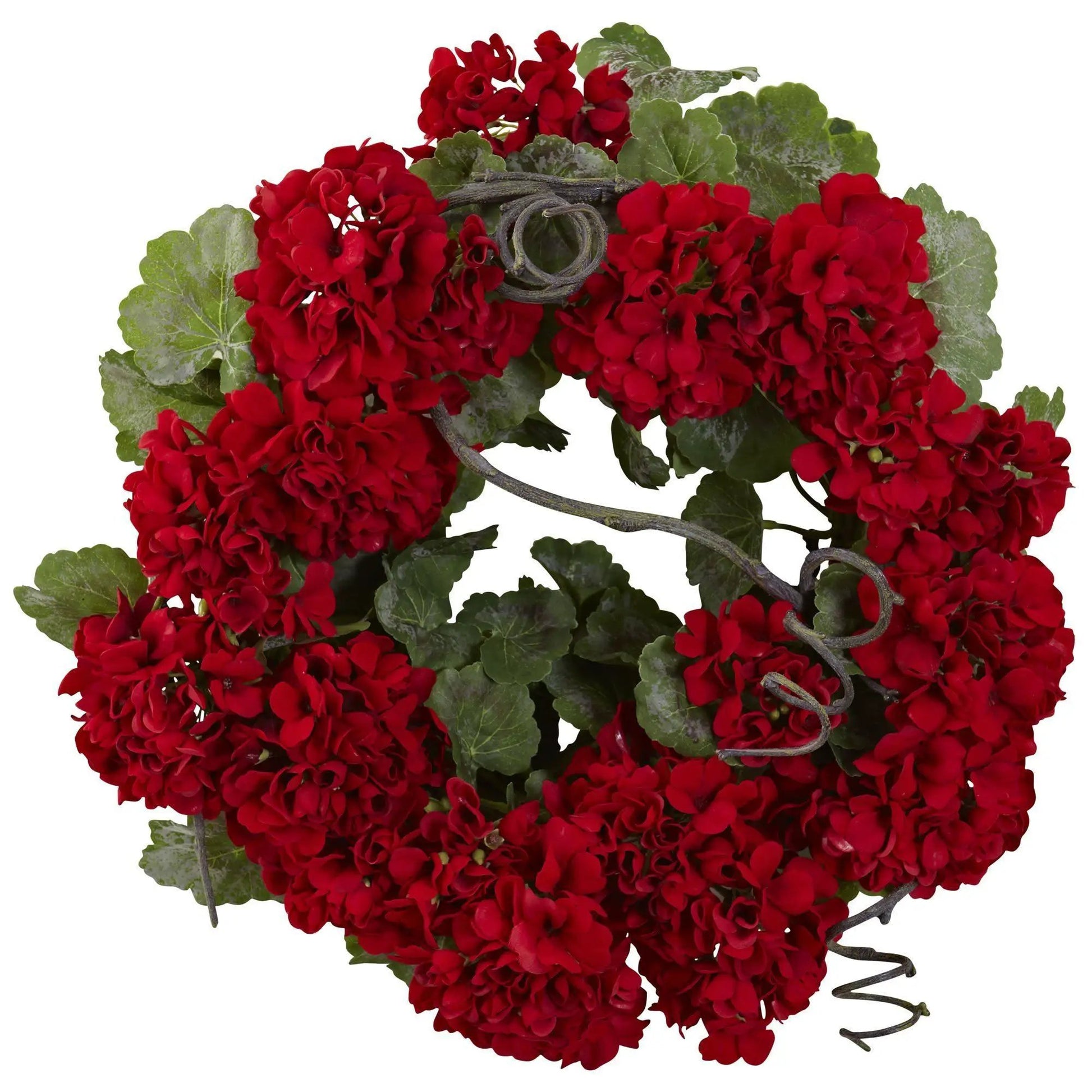 17” Geranium Wreath - Tampa Home & Garden Store