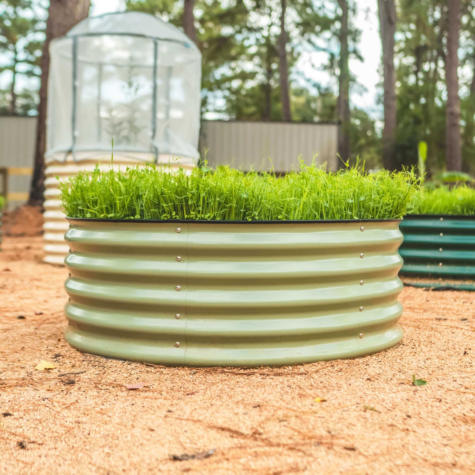 17" High 42" Round Raised Garden Bed Metal - Tampa Home & Garden Store