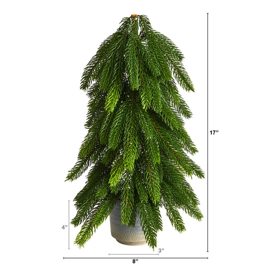 17” Pine Artificial Christmas Tree in Decorative Planter - Tampa Home & Garden Store