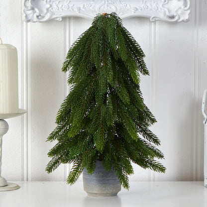 17” Pine Artificial Christmas Tree in Decorative Planter - Tampa Home & Garden Store