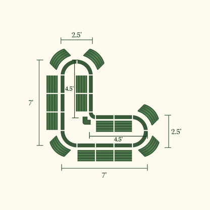 17" Tall L Shaped Raised Garden Bed Large Size - Tampa Home & Garden Store