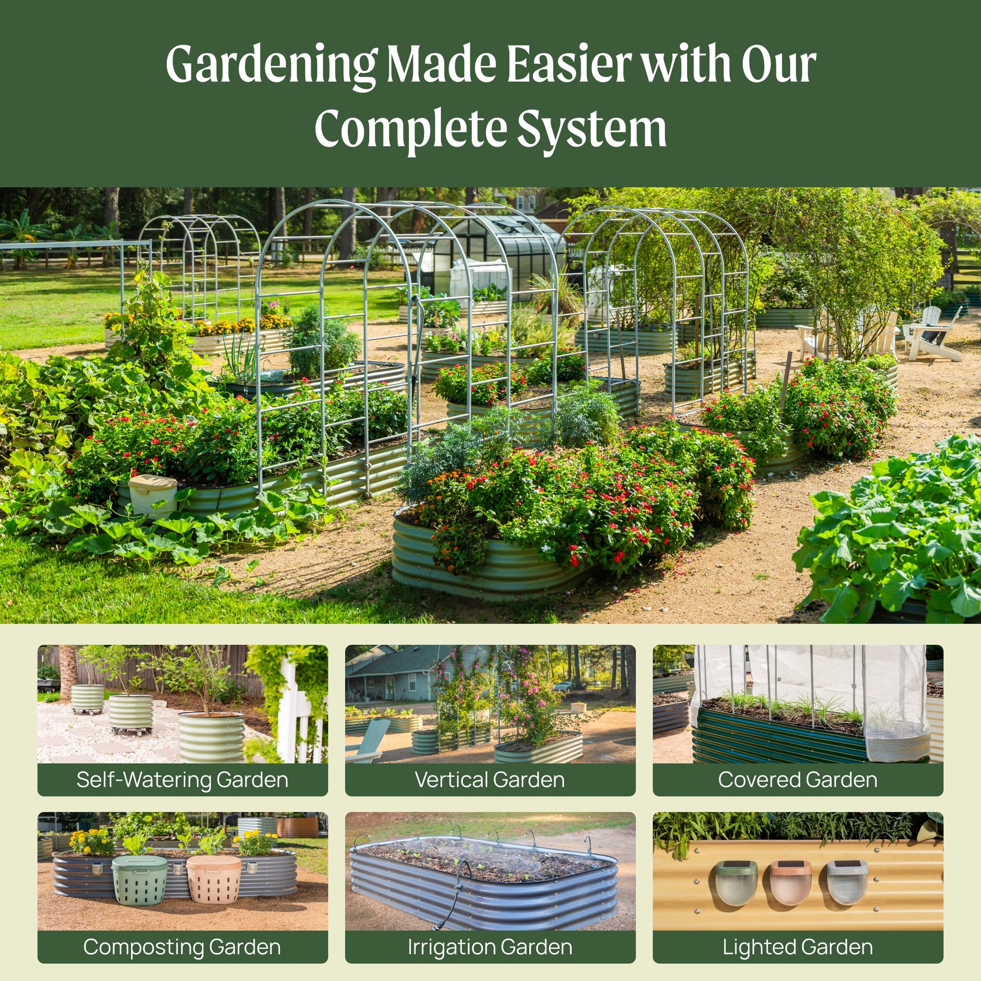 17" Tall Metal Raised Garden Bed Jumbo 10 in 1 Modular - Tampa Home & Garden Store