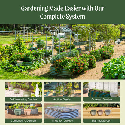 17" Tall Metal Raised Garden Bed Jumbo 10 in 1 Modular - Tampa Home & Garden Store