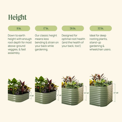 17" Tall Metal Raised Garden Bed Jumbo 10 in 1 Modular - Tampa Home & Garden Store