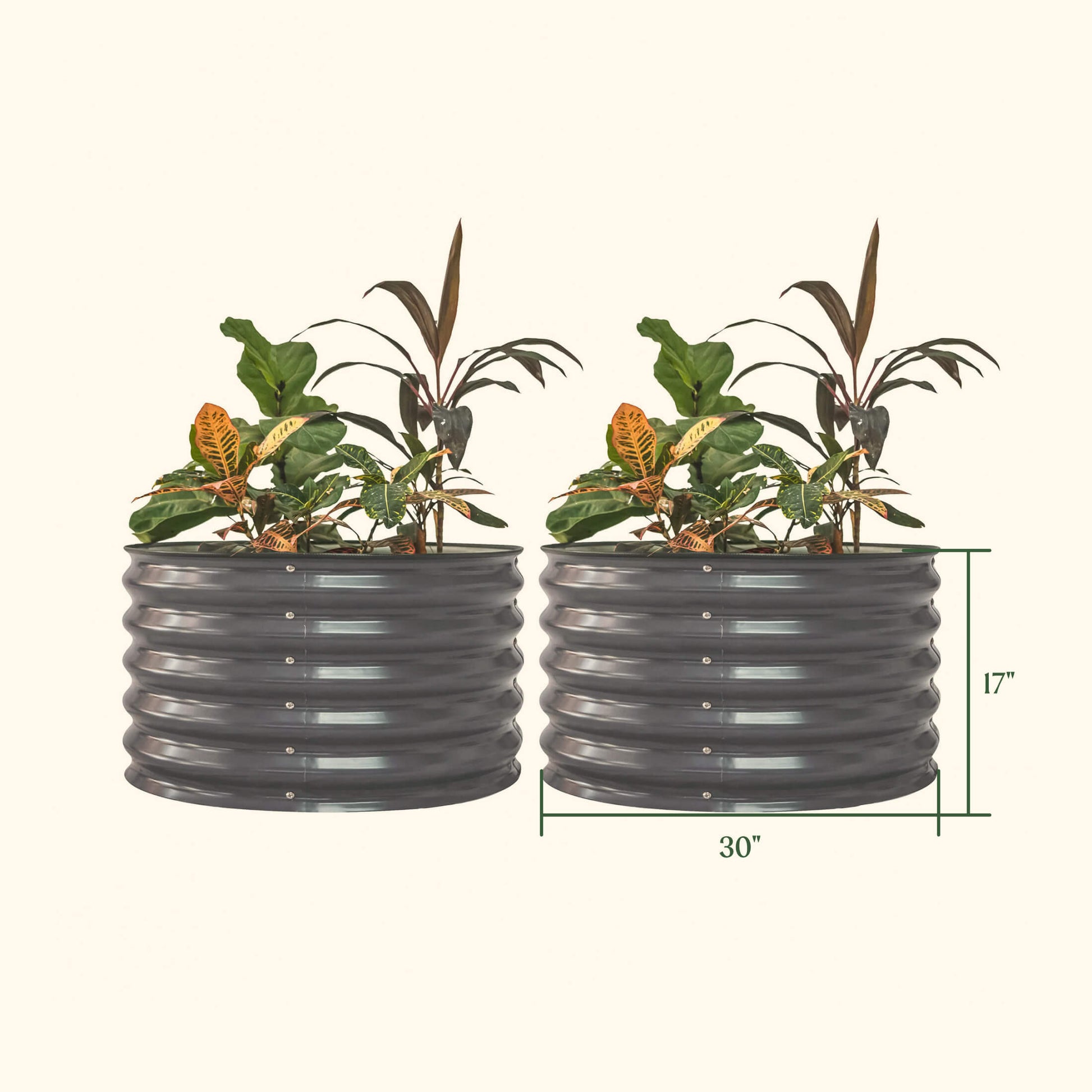 17" Tall Mini Round Garden Bed 30" Wide Two Pack - Tampa Home & Garden Store