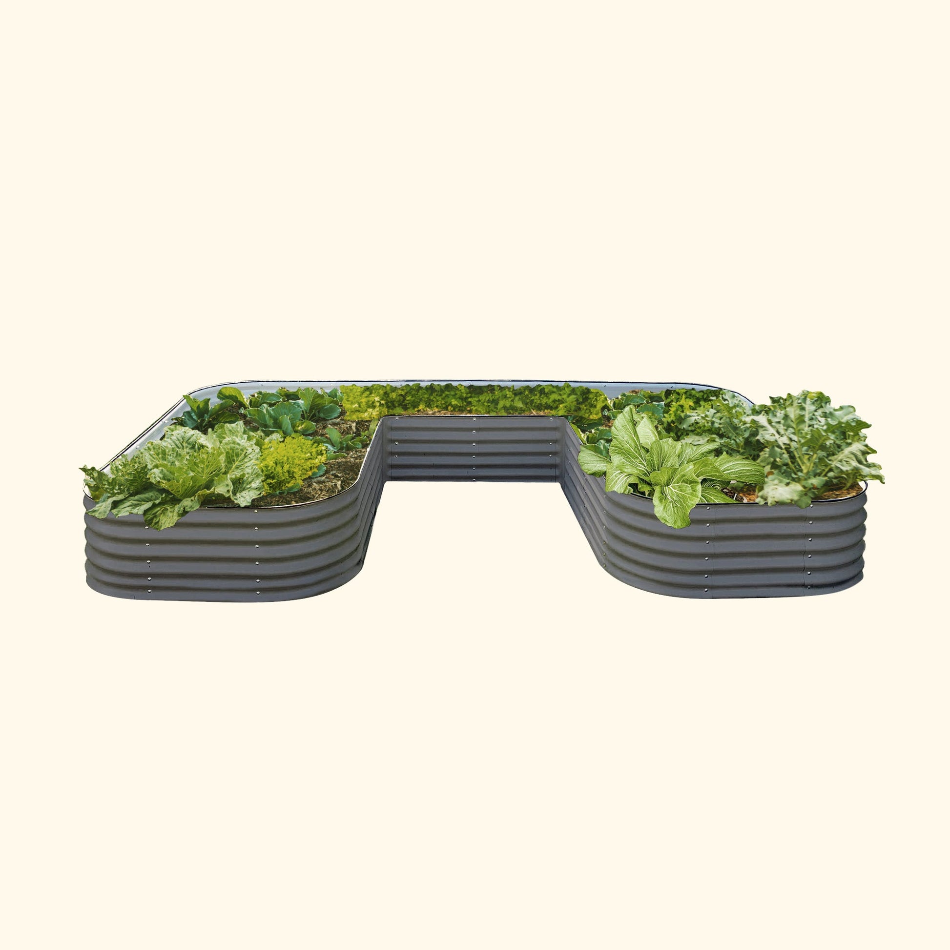 17" Tall U Shaped Raised Garden Bed Jumbo Size Metal - Tampa Home & Garden Store