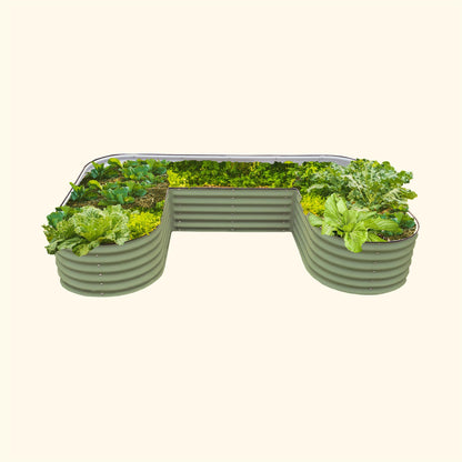 17" Tall U Shaped Raised Garden Bed Midsize | Metal - Tampa soil911.com