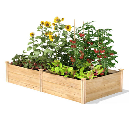 17-inch High Pine Wood Raised Garden Bed 4 ft x 8 ft - Made in USA - Tampa Home & Garden Store
