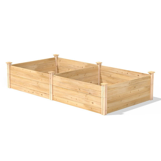 17-inch High Pine Wood Raised Garden Bed 4 ft x 8 ft - Made in USA - Tampa Home & Garden Store