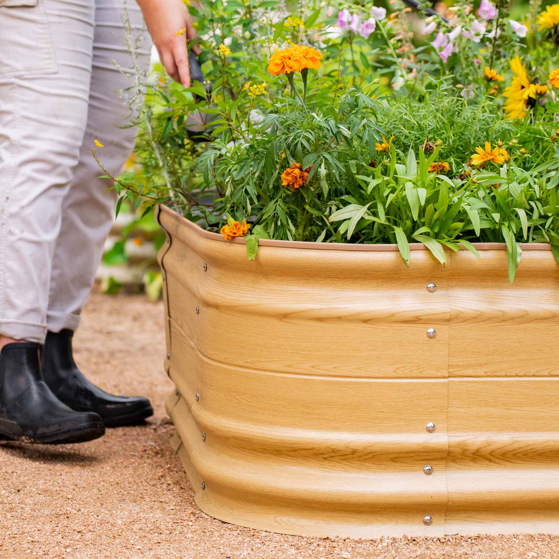 17" Tall Novel Raised Garden Bed Kit Jumbo 10 in 1 Modular Metal - Tampa soil911.com
