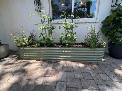 2.5x9.5 raised garden bed installed on Patio in Tampa.
