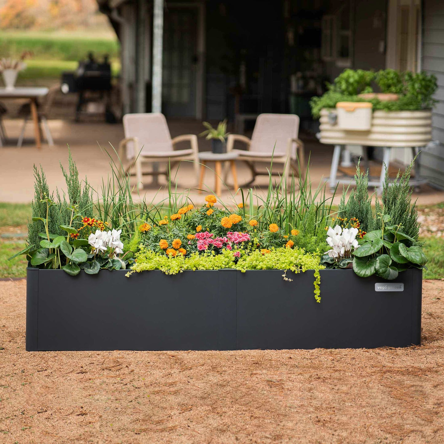 17" Tall 27" x 53" Modern Raised Garden Bed | Steel