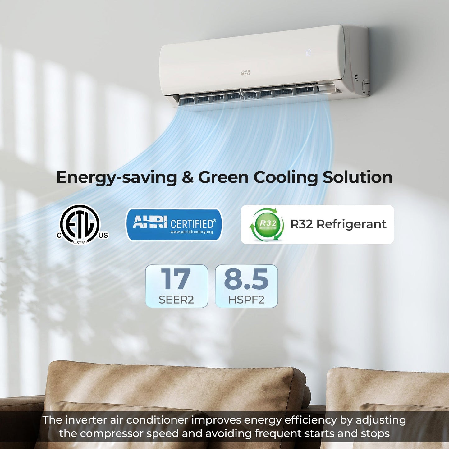 Sistema de aire acondicionado y bomba de calor Mini Split de 17000 BTU 208/230 V