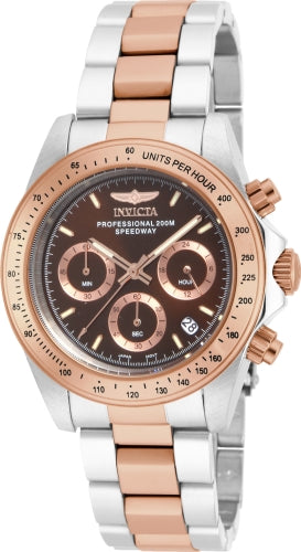 Invicta Speedway men's two-tone watch with brown dial and chronograph subdials on Tampa Home & Garden Store
