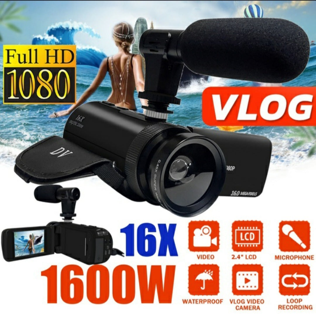 Sell My Stuff 16MP HD digital camcorder with external mic, black body, 1080p Full HD, 16x zoom on Tampa Home & Garden Store