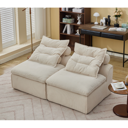 Modular Sofa With Neck and Lumbar Pillows