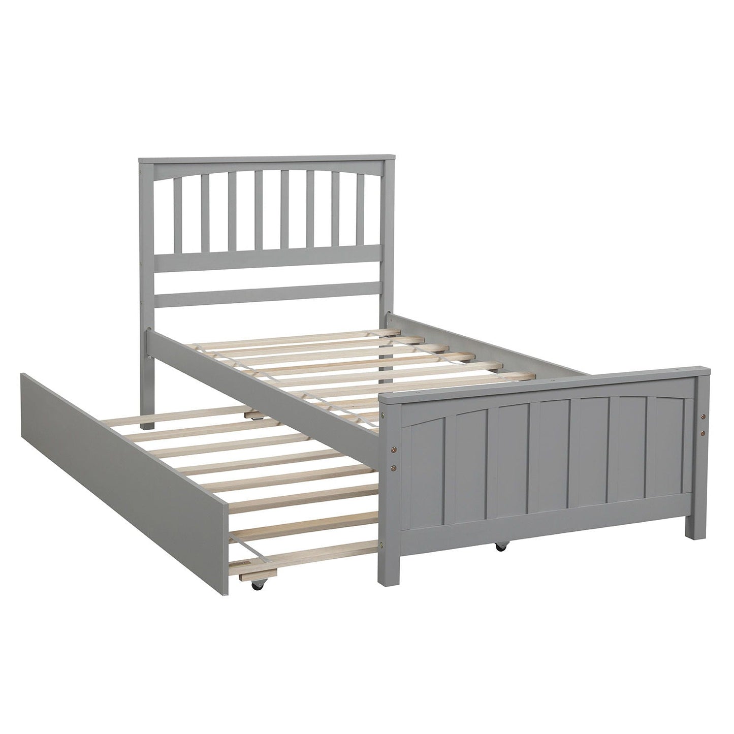 Wood Platform Bed with Headboard and Footboard