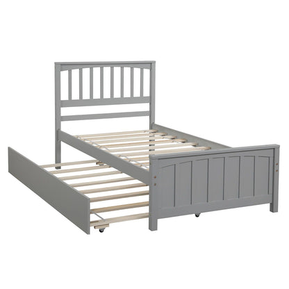 Wood Platform Bed with Headboard and Footboard