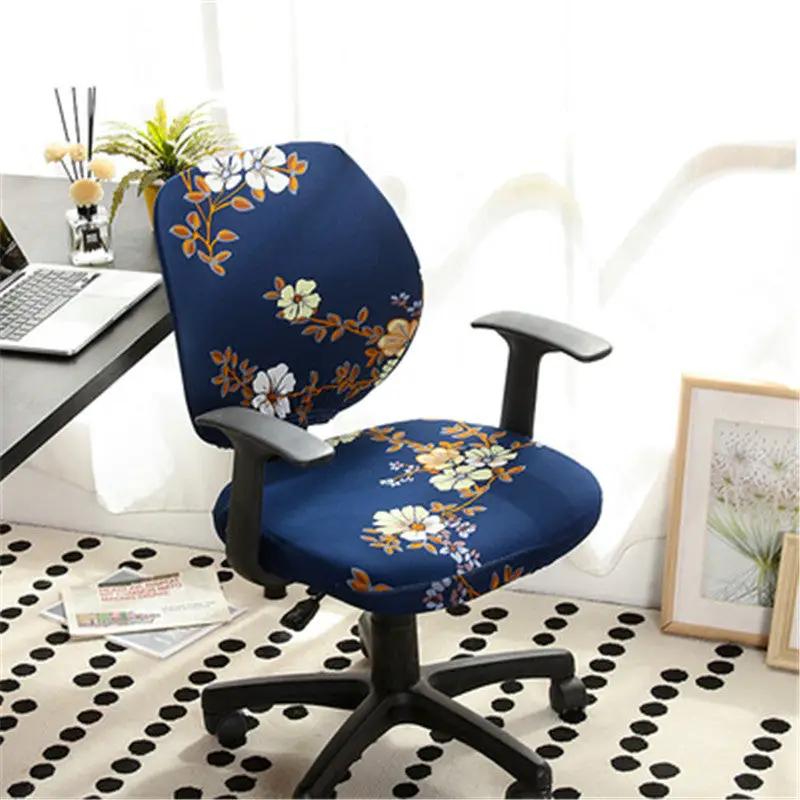 Office chair cover blue floral pattern FLIPSTYLEZLLC for swivel chair on Tampa Home & Garden Store