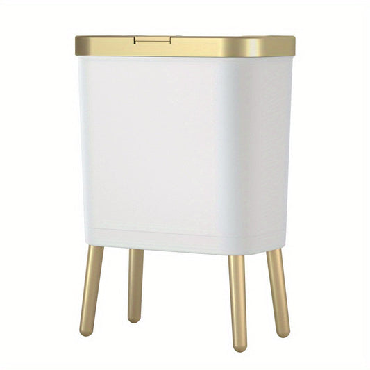 15L Slim Trash Can with Lid Odor Sealing Bathroom Kitchen Bin - Tampa Home & Garden Store